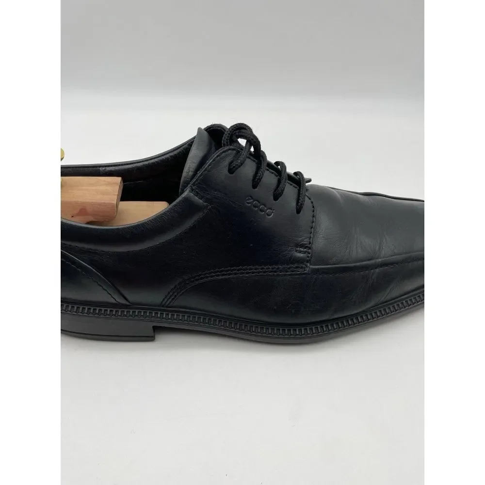 ECCO Shoes Men US 10 EU 44Black‎ Leather Dress Bicycle Toe Oxford Comfort
